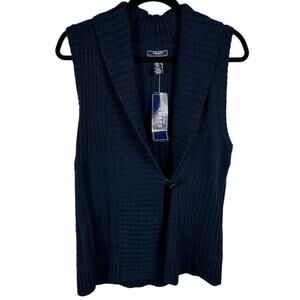 Chaps Blue Sleeveless Sweater Large